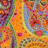 Tissu Kaffe Fassett  Paisley Jungle  Tangerine - GP60 orange